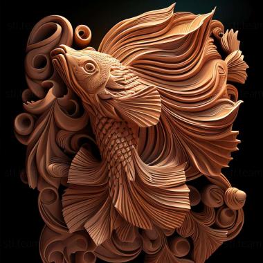 3D model Fighting fish Dragon fish (STL)